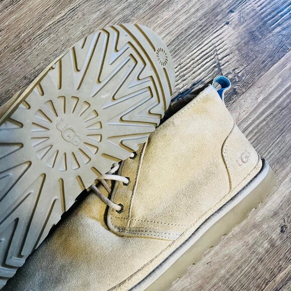 Ugg Burleigh Chukka Boots Men's Tan Suede UGG Plush SZ 14 - Picture 6 of 9